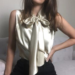 Silky Soft Golden Hue Secretary Style Top